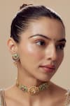 Buy_VIVINIA by Vidhi Mehra_Gold Plated Kundan Polki Designer Necklace Set _at_Aza_Fashions
