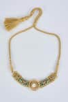 VIVINIA by Vidhi Mehra_Gold Plated Kundan Polki Designer Necklace Set _Online_at_Aza_Fashions