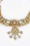Shop_VIVINIA by Vidhi Mehra_Gold Plated Gota Patti Kundan Polki Necklace Set _Online_at_Aza_Fashions