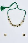 Shop_VIVINIA by Vidhi Mehra_Gold Plated Kundan Polki Designer Jewellery Set _at_Aza_Fashions