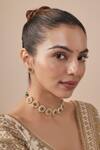 Buy_VIVINIA by Vidhi Mehra_Gold Plated Kundan Polki Designer Jewellery Set _at_Aza_Fashions