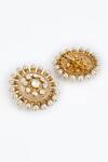 Buy_Vivinia By Vidhi Mehra_Gold Plated Pearls Embellished Stud Earrings_Online_at_Aza_Fashions