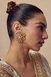 Shop_Vivinia By Vidhi Mehra_Gold Plated Pearls Embellished Stud Earrings_Online_at_Aza_Fashions