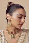 Buy_VIVINIA by Vidhi Mehra_Gold Plated Stones Kundan Polki Designer Jewellery Set _at_Aza_Fashions