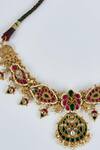 VIVINIA by Vidhi Mehra_Gold Plated Stones Kundan Polki Designer Jewellery Set _Online_at_Aza_Fashions