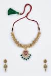 Buy_Vivinia By Vidhi Mehra_Gold Plated Diamonds Designer Kundan Polki Jewellery Set _Online_at_Aza_Fashions