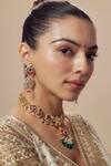 Vivinia By Vidhi Mehra_Gold Plated Diamonds Designer Kundan Polki Jewellery Set _at_Aza_Fashions