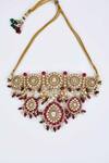 Shop_VIVINIA by Vidhi Mehra_Gold Plated Kundan Polki Jewellery Set _Online_at_Aza_Fashions