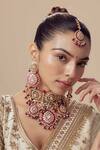 Buy_VIVINIA by Vidhi Mehra_Gold Plated Kundan Polki Jewellery Set _at_Aza_Fashions
