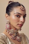 VIVINIA by Vidhi Mehra_Gold Plated Kundan Polki Jewellery Set _at_Aza_Fashions