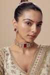 Buy Vivinia By Vidhi Mehra Gold Plated Kundan Polki Necklace And Earring Set at Aza Fashions Buy_Vivinia By Vidhi Mehra_Gold Plated Kundan Polki Necklace And Earring Set_at_Aza_Fashions
