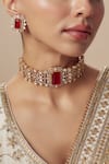 Buy Vivinia By Vidhi Mehra Gold Plated Kundan Polki Necklace And Earring Set Buy_Vivinia By Vidhi Mehra_Gold Plated Kundan Polki Necklace And Earring Set