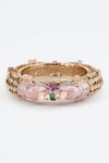 Vivinia By Vidhi Mehra_Gold Plated And Pink Kundan Polki Designer Bangle _Online_at_Aza_Fashions