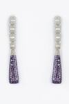 Vivinia By Vidhi Mehra_Silver Plated Zari And Purple Zircon Danglers _Online_at_Aza_Fashions