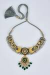 Buy_VIVINIA by Vidhi Mehra_Gold Plated Designer Kundan Polki Jewellery Set _Online_at_Aza_Fashions
