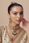 Buy_VIVINIA by Vidhi Mehra_Gold Plated Designer Kundan Polki Jewellery Set _at_Aza_Fashions