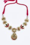 Vivinia By Vidhi Mehra_Gold Plated Kundan Polki Dori Necklace _Online_at_Aza_Fashions