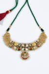 Buy_VIVINIA by Vidhi Mehra_Gold Plated Diamonds Designer Kundan Polki Jewellery Set _Online_at_Aza_Fashions