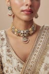 VIVINIA by Vidhi Mehra_Gold Plated Diamonds Designer Kundan Polki Jewellery Set _at_Aza_Fashions