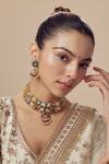 Buy_VIVINIA by Vidhi Mehra_Gold Plated Diamonds Designer Kundan Polki Jewellery Set _at_Aza_Fashions