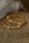 Shop_Vivinia By Vidhi Mehra_Gold Plated Imitation Diamonds Kundan Polki Designer Bangles _at_Aza_Fashions
