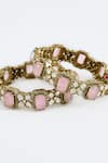 Vivinia By Vidhi Mehra Gold Plated Zari And Pink Zircon Designer Bangles Online at Aza Fashions Vivinia By Vidhi Mehra_Gold Plated Zari And Pink Zircon Designer Bangles _Online_at_Aza_Fashions