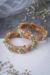 VIVINIA by Vidhi Mehra_Gold Plated Diamonds Kundan Polki Designer Bangles _at_Aza_Fashions