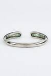 Vivinia By Vidhi Mehra_Silver Plated Zari Zircon Embellished Green Bangle _Online_at_Aza_Fashions