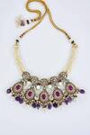 Buy_VIVINIA by Vidhi Mehra_Gold Plated Diamonds, Stones Kundan Polki Designer Jewellery Set _Online_at_Aza_Fashions