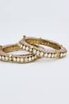 Shop_VIVINIA by Vidhi Mehra_Gold Plated Diamonds And Pink Kundan Polki Bangles _Online_at_Aza_Fashions