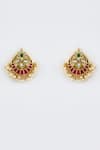VIVINIA by Vidhi Mehra_Gold Plated Kundan Polki Necklace And Earring Set _Online_at_Aza_Fashions