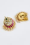 Shop_VIVINIA by Vidhi Mehra_Gold Plated Kundan Polki Necklace And Earring Set _Online_at_Aza_Fashions