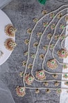 Buy_VIVINIA by Vidhi Mehra_Gold Plated Kundan Polki Necklace And Earring Set 