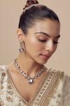 Buy_VIVINIA by Vidhi Mehra_Gold Plated Kundan Polki Necklace And Earring Set _at_Aza_Fashions