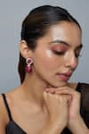Buy_VIVINIA by Vidhi Mehra_Silver Plated Zari Designer Zircon Embellished Danglers _at_Aza_Fashions
