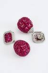 Buy_VIVINIA by Vidhi Mehra_Silver Plated Zari Designer Zircon Embellished Danglers _Online_at_Aza_Fashions
