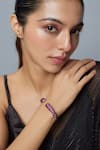 Buy_VIVINIA by Vidhi Mehra_Silver Plated Zari Zircon Embellished Kada _at_Aza_Fashions