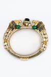 Buy_VIVINIA by Vidhi Mehra_Gold Plated And Green Kundan Polki Bangle _Online_at_Aza_Fashions