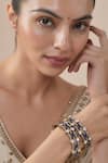 Buy_VIVINIA by Vidhi Mehra_Gold Plated Diamonds And Blue Kundan Polki Bangles _at_Aza_Fashions