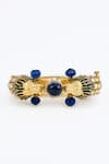 Buy_VIVINIA by Vidhi Mehra_Gold Plated And Blue Kundan Polki Bangle _Online_at_Aza_Fashions