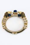 Shop_VIVINIA by Vidhi Mehra_Gold Plated And Blue Kundan Polki Bangle _Online_at_Aza_Fashions