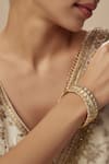 VIVINIA by Vidhi Mehra_Gold Plated Diamonds Kundan Polki Embellished Bangles _Online_at_Aza_Fashions