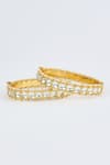 Shop_VIVINIA by Vidhi Mehra_Gold Plated Diamonds Kundan Polki Embellished Bangles _at_Aza_Fashions