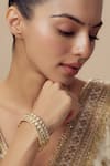 Buy_VIVINIA by Vidhi Mehra_Gold Plated Diamonds Kundan Polki Embellished Bangles _at_Aza_Fashions