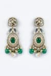 Buy_VIVINIA by Vidhi Mehra_Gold Plated Diamonds And Green Kundan Polki Jewellery Set _Online_at_Aza_Fashions