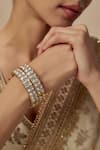 Buy_VIVINIA by Vidhi Mehra_Gold Plated Kundan Polki Designer Bangles _Online_at_Aza_Fashions