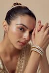 Buy_VIVINIA by Vidhi Mehra_Gold Plated Kundan Polki Designer Bangles _at_Aza_Fashions