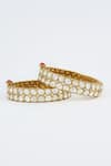 Shop_VIVINIA by Vidhi Mehra_Gold Plated Kundan Polki Designer Bangles _Online_at_Aza_Fashions