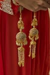 Shop_VIVINIA by Vidhi Mehra_Gold Plated Kundan Polki Kaleera Set _Online_at_Aza_Fashions