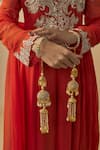 Buy_VIVINIA by Vidhi Mehra_Gold Plated Kundan Polki Kaleera Set _at_Aza_Fashions